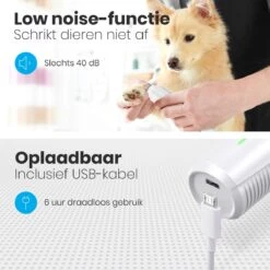 Auronic Elektrische Nagelvijl - Voor Dieren - Oplaadbaar - Draadloos - Diamant Vijlkop - Hond/Katten - Wit -Dieren Product Winkel 1200x1200 1459