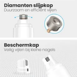 Auronic Elektrische Nagelvijl - Voor Dieren - Oplaadbaar - Draadloos - Diamant Vijlkop - Hond/Katten - Wit -Dieren Product Winkel 1200x1200 1463