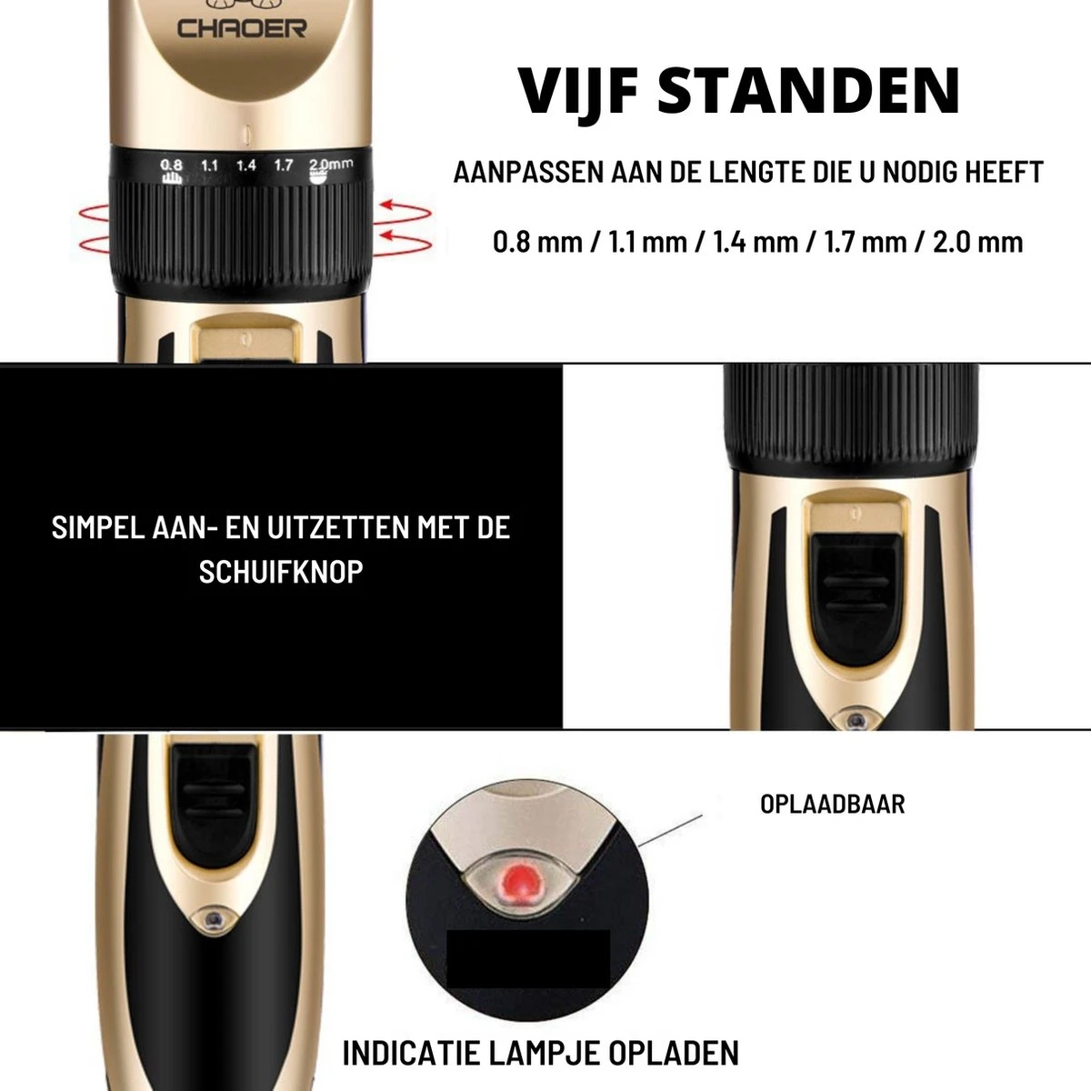 Thuys Hondentondeuse Set Voor Dikke Vacht - Tondeuse Set Voor Honden Draadloos - Set Voor Langharige Honden Met 4 Opzetstukken 4 Thuys Hondentondeuse Set Voor Dikke Vacht - Tondeuse Set Voor Honden Draadloos - Set Voor Langharige Honden Met 4 Opzetstukken - Afbeelding 4