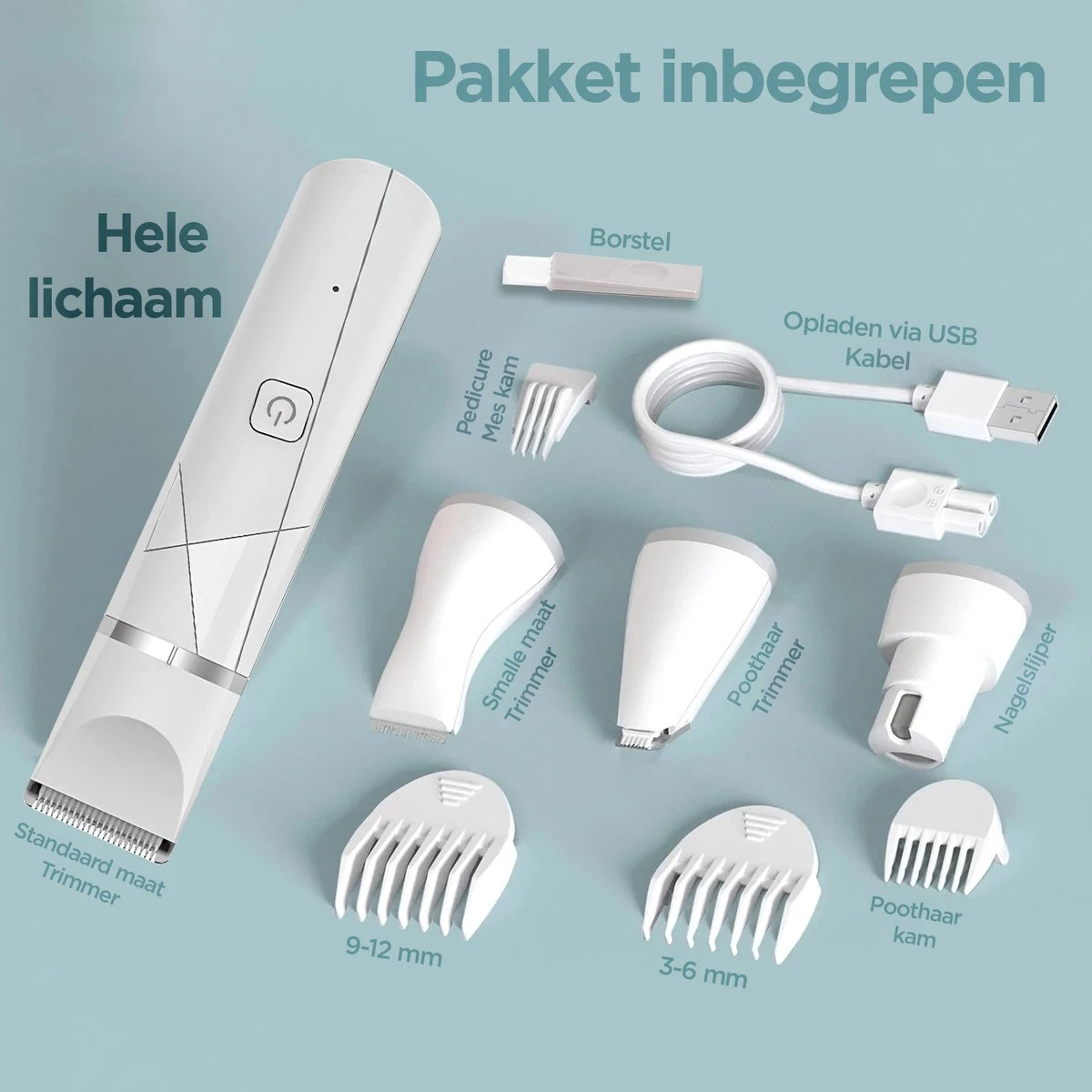 Revo Goods Professionele 4 In 1 Hondentondeuse Set -Ideaal Voor Honden En Andere Huisdieren - Slijper Inbegrepen -Draadloos - Ultra Stil 2 Revo Goods Professionele 4 In 1 Hondentondeuse Set -Ideaal Voor Honden En Andere Huisdieren - Slijper Inbegrepen -Draadloos - Ultra Stil - Afbeelding 2