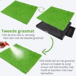 AWEMOZ Hondentoilet Kunstgras - Met 2 Matten En Opvangbak - 64x52x7,5cm - Puppy Pads - Zindelijkheidstraining Hond - Training Pads - Indoor / Outdoor Honden Toilet -Dieren Product Winkel 1200x1200 1557