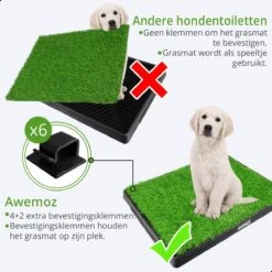AWEMOZ Hondentoilet Kunstgras - Met 2 Matten En Opvangbak - 64x52x7,5cm - Puppy Pads - Zindelijkheidstraining Hond - Training Pads - Indoor / Outdoor Honden Toilet -Dieren Product Winkel 1200x1200 1560