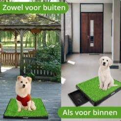 AWEMOZ Hondentoilet Kunstgras - Met 2 Matten En Opvangbak - 64x52x7,5cm - Puppy Pads - Zindelijkheidstraining Hond - Training Pads - Indoor / Outdoor Honden Toilet -Dieren Product Winkel 1200x1200 1561