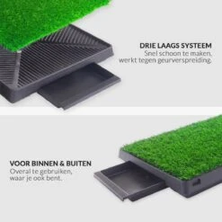 Merkloos Hondentoilet Kunstgras Met Bak - Indoor Dierentoilet - Uitneembare Opvangbak - Puppy Training Pets - Outdoor/Balkon/Tuin/Indoor Toilet - 50x64 Cm -Dieren Product Winkel 1200x1200 1617