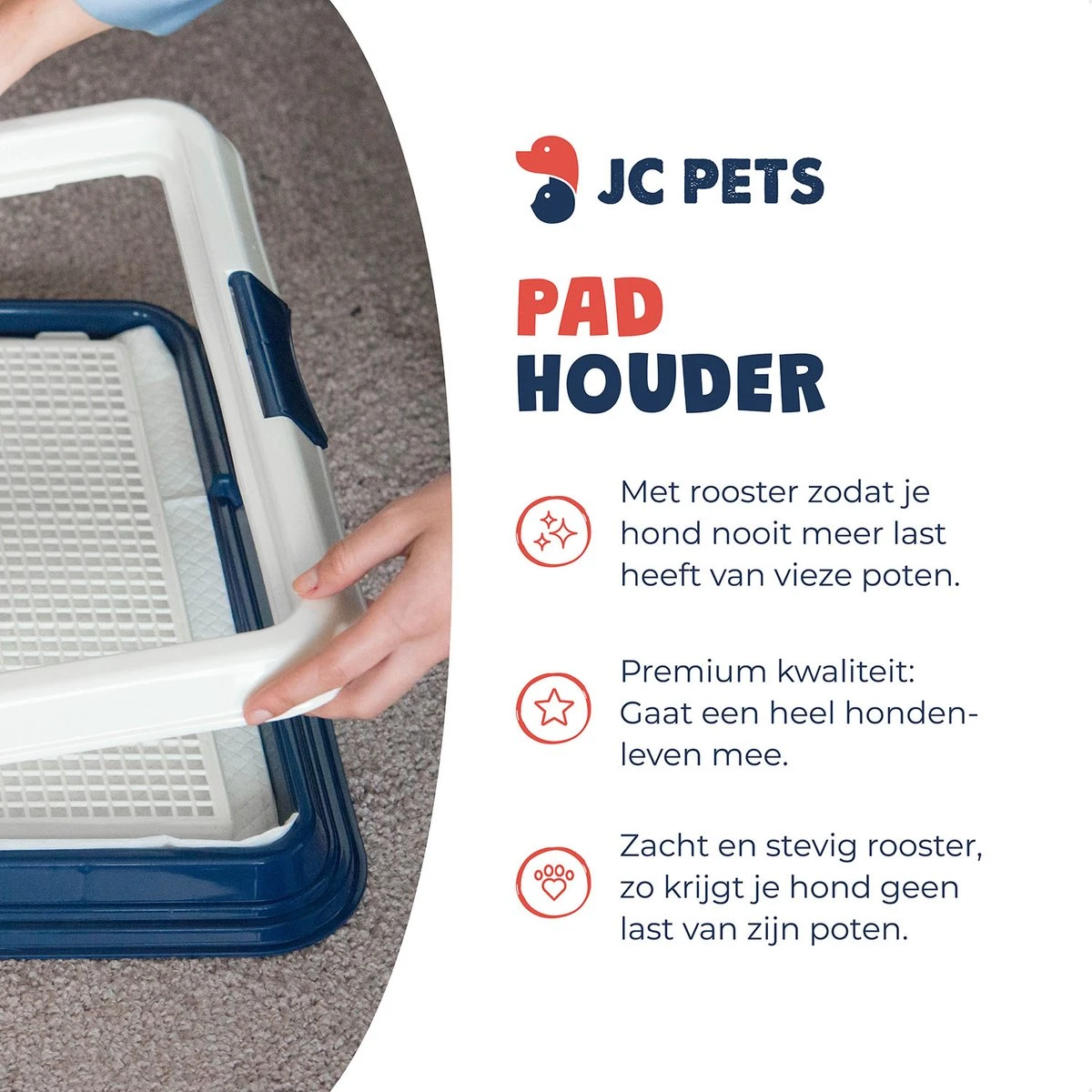 JC Pets Premium Pad Houder Met Rooster - Inclusief 20 Puppy Training Pads - Hondentoilet - Zindelijkheidstraining Hond 5 JC Pets Premium Pad Houder Met Rooster - Inclusief 20 Puppy Training Pads - Hondentoilet - Zindelijkheidstraining Hond - Afbeelding 5