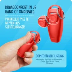 VEDIC® - Luxe Clicker Met Fluit - Clickertraining - Rood - Bevestigingsring - Fluit - Hondentraining -Dieren Product Winkel 1200x1200 1719