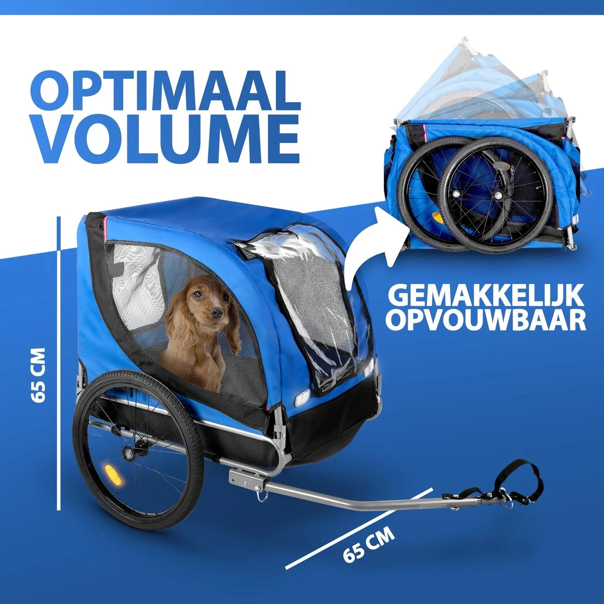 Bicycle Gear Fietskar Hond - Max. 25 KG - Plat Opvouwbaar - Eenvoudige Montage - Regenhoes - Afneembare Luchtbanden 8 Bicycle Gear Fietskar Hond - Max. 25 KG - Plat Opvouwbaar - Eenvoudige Montage - Regenhoes - Afneembare Luchtbanden - Afbeelding 8