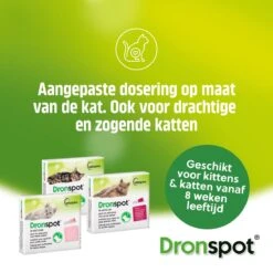 Dronspot Spot On Ontwormingsmiddel Voor Middelgrote Katten (2,5 Kg - 5 Kg) 2 Pipetten 8 Dronspot Spot On Ontwormingsmiddel Voor Middelgrote Katten (2,5 Kg - 5 Kg) 2 Pipetten -Dieren Product Winkel 1200x1200 180