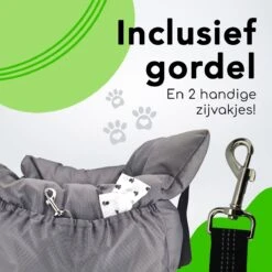 Doxie® Autostoel Hond – Hondenmand – 2 In 1 – 60 X 50 Cm – Wasbaar – Antislip – Waterbestendig – Incl. Autogordel – Maat M – Donkergrijs -Dieren Product Winkel 1200x1200 1802