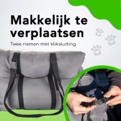 Doxie® Autostoel Hond – Hondenmand – 2 In 1 – 60 X 50 Cm – Wasbaar – Antislip – Waterbestendig – Incl. Autogordel – Maat M – Donkergrijs -Dieren Product Winkel 1200x1200 1806