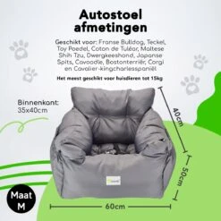 Doxie® Autostoel Hond – Hondenmand – 2 In 1 – 60 X 50 Cm – Wasbaar – Antislip – Waterbestendig – Incl. Autogordel – Maat M – Donkergrijs -Dieren Product Winkel 1200x1200 1809