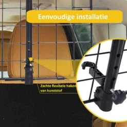 Zenzee - Hondenrek Auto - Hondenrek - Autorek Hond - Bagagerek - Verstelbaar- B91-145cm/H30 Cm- Zwart -Dieren Product Winkel 1200x1200 1838