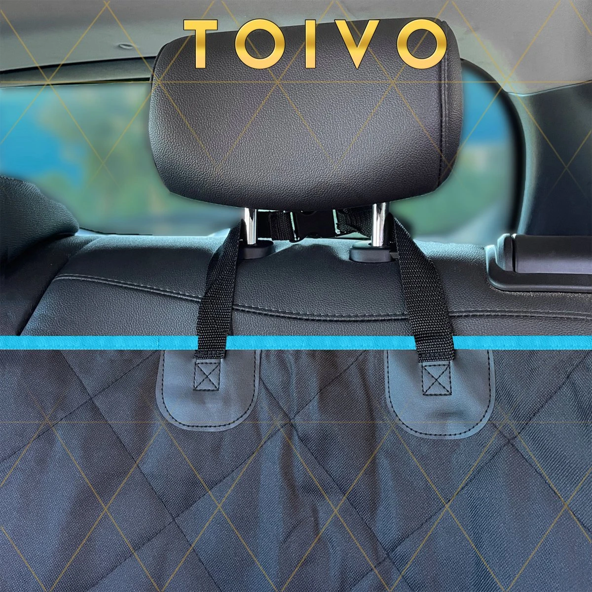 Toivo Hondendeken Auto Achterbank En Kofferbak - Dierendeken - Zwart / Blauw - 136 X 148 Cm - Incl. Opbergtas En Hondengordel - Beschermhoes - Reisbench Hond 4 Toivo Hondendeken Auto Achterbank En Kofferbak - Dierendeken - Zwart / Blauw - 136 X 148 Cm - Incl. Opbergtas En Hondengordel - Beschermhoes - Reisbench Hond - Afbeelding 4