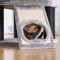 Giving® XXL Luxe Stevige Katten Krabpaal Voor Katten - Stevig Krabmeubel Met Hangmat Mand Katten Huis Tunnel & Speel Touw - Grote Krab Paal Klimpaal - 92 CM Hoog - Grijs/Zwart -Dieren Product Winkel 1200x1200 187