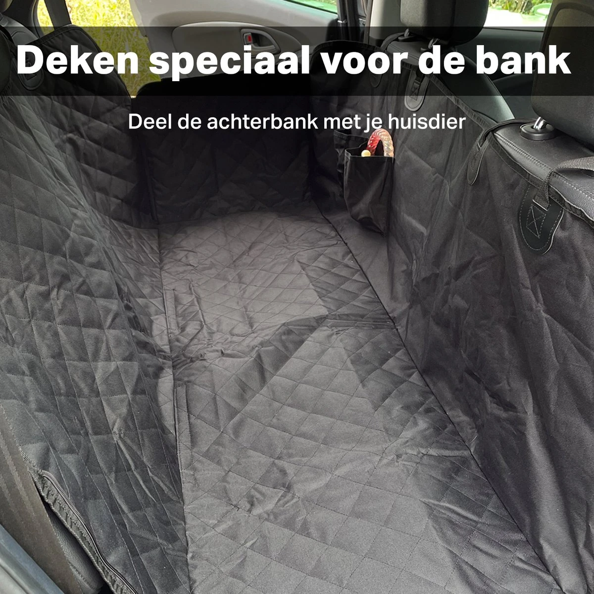 Vivid Green Hondendeken Voor Achterbank En Kofferbak - Inclusief Opbergzakken - Auto - Universeel - Zwart 2 Vivid Green Hondendeken Voor Achterbank En Kofferbak - Inclusief Opbergzakken - Auto - Universeel - Zwart - Afbeelding 2