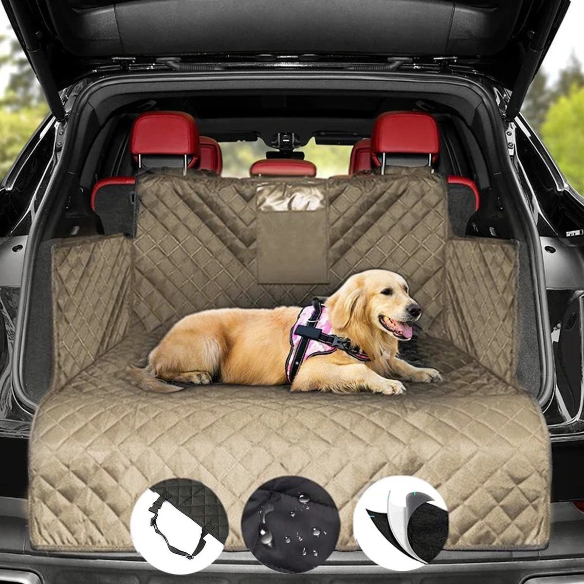 Hondendeken Auto Achterbank - Kofferbak Beschermhoes Hond - Hondenkussen - Hondenmat - Autohoes - Waterdicht & Antislip - Zwart 1 Hondendeken Auto Achterbank - Kofferbak Beschermhoes Hond - Hondenkussen - Hondenmat - Autohoes - Waterdicht & Antislip - Zwart