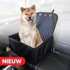 Hondendeken Van Bablue - Zwart - Waterdicht - Met Rits - Makkelijk Bevestigen - Past Op Elke Bijrijdersstoel - Hondendeken Auto Achterbank - Beschermhoes - Hondenkleed Auto Achterbank - Autodeken Voor Hond - Hondendeken Auto Voorstoel - Seat Cover -