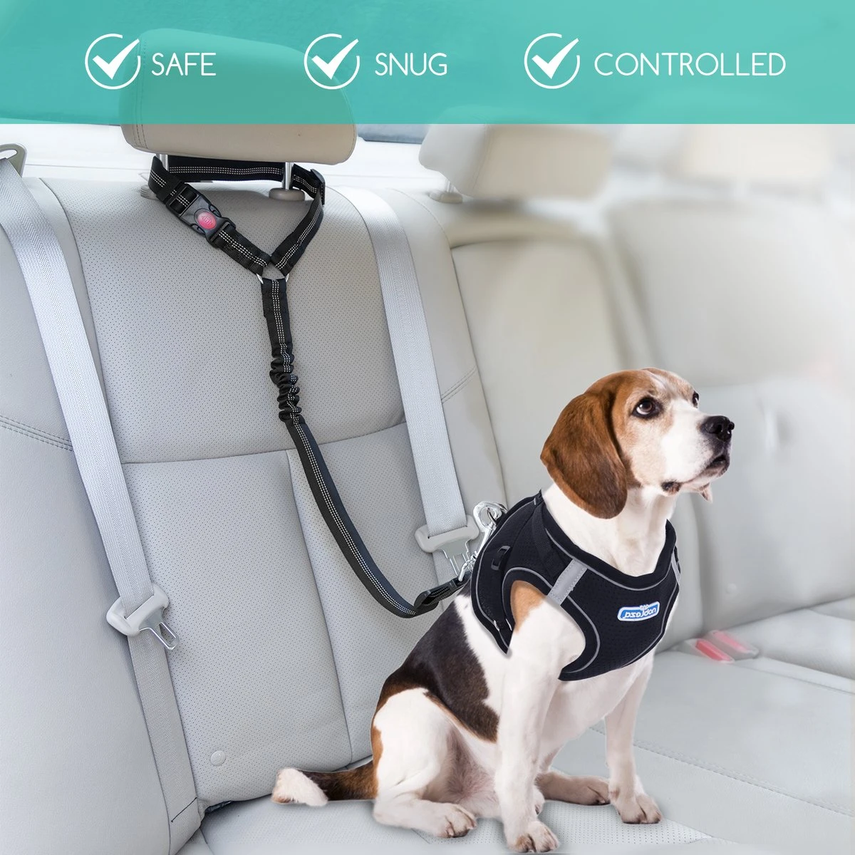 Nobleza Hoofdsteun Gordel - Voor Honden Zwart - 2 Stuks 9 Nobleza Hoofdsteun Gordel - Voor Honden Zwart - 2 Stuks - Afbeelding 9