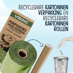 VEDIC® - Hondenpoepzakjes - 100% Composteerbaar - Biologisch Afbreekbaar - 300 Stuks - Extra Sterk - 23 X 33cm -Dieren Product Winkel 1200x1200 2065