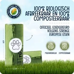VEDIC® - Hondenpoepzakjes - 100% Composteerbaar - Biologisch Afbreekbaar - 300 Stuks - Extra Sterk - 23 X 33cm -Dieren Product Winkel 1200x1200 2068