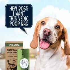 VEDIC® - Hondenpoepzakjes - 100% Composteerbaar - Biologisch Afbreekbaar - 300 Stuks - Extra Sterk - 23 X 33cm -Dieren Product Winkel 1200x1200 2069