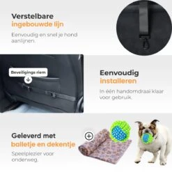 Luxe Autostoel Hond - Reisbench Opvouwbaar - Hondenmand Auto Achterbank - Waterdichte Hondenstoel - Zwart -Dieren Product Winkel 1200x1200 2078