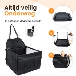 Luxe Autostoel Hond - Reisbench Opvouwbaar - Hondenmand Auto Achterbank - Waterdichte Hondenstoel - Zwart -Dieren Product Winkel 1200x1200 2080