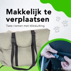 Doxie® Autostoel Hond – Hondenmand – 2 In 1 – 50 X 40 Cm – Wasbaar – Antislip – Waterbestendig – Incl. Autogordel – Maat S – Lichtgrijs -Dieren Product Winkel 1200x1200 2100