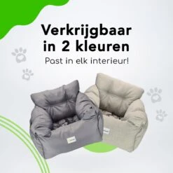 Doxie® Autostoel Hond – Hondenmand – 2 In 1 – 50 X 40 Cm – Wasbaar – Antislip – Waterbestendig – Incl. Autogordel – Maat S – Lichtgrijs -Dieren Product Winkel 1200x1200 2102