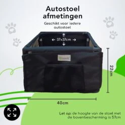 Doxie® Autostoel Hond – Extra Stevig – 40 X 40 Cm – Inclusief Autogordel En Opbergtas – Zwart -Dieren Product Winkel 1200x1200 2128