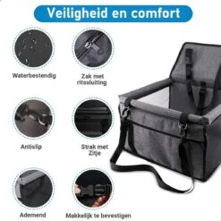 Merkloos Opvouwbare Honden Autostoel - Donkergrijs -Dieren Product Winkel 1200x1200 2141