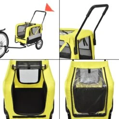 Pro-Tec Fietskar Fietsaanhanger Tot 20 Kg En Buggyfunctie Geel Zwart -Dieren Product Winkel 1200x1200 2166