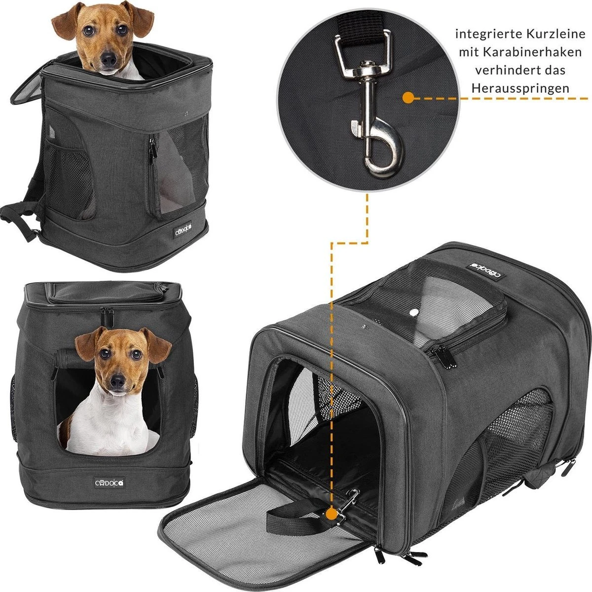 Cadoca Hondenrugzak - Tot 12kg Draagcomfort Verstelbaar - Zwart 11 Cadoca Hondenrugzak - Tot 12kg Draagcomfort Verstelbaar - Zwart - Afbeelding 11