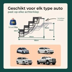 AYOO Hondentrap - Hondentrapje Voor Honden - Hondenloopplank - Trap Hond - Hondentrapje - Inklapbaar - In Hoogte Verstelbaar - Zwart - Inclusief Draagtas En Speeltouw -Dieren Product Winkel 1200x1200 2253