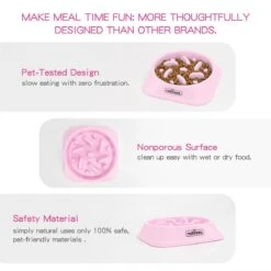 Nobleza H8P - Anti Schrok Voerbak - 20x20x4.5cm - Roze -Dieren Product Winkel 1200x1200 2737