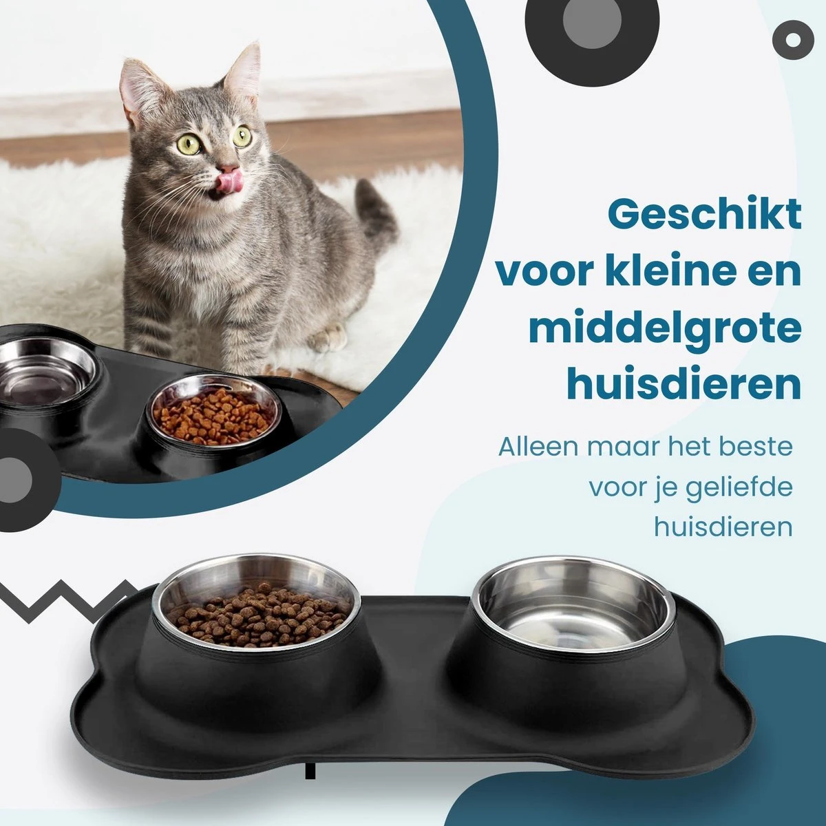 Dubbele Antislip Voerbak Hond - Eetbak En Drinkbak Kat - Hondenbak - Kattenvoerbak – Hondenvoerbak 3 Dubbele Antislip Voerbak Hond - Eetbak En Drinkbak Kat - Hondenbak - Kattenvoerbak – Hondenvoerbak - Afbeelding 3