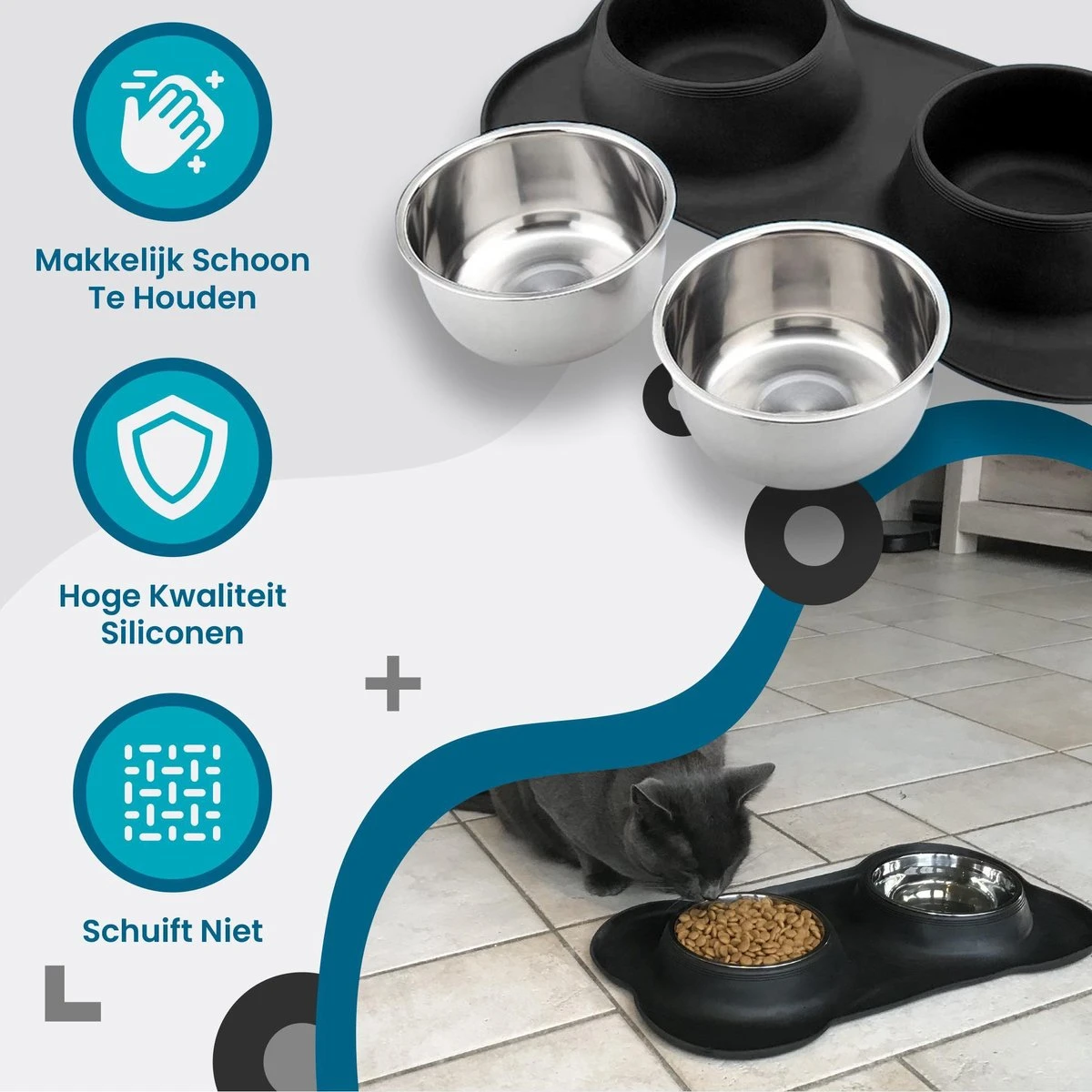 Dubbele Antislip Voerbak Hond - Eetbak En Drinkbak Kat - Hondenbak - Kattenvoerbak – Hondenvoerbak 4 Dubbele Antislip Voerbak Hond - Eetbak En Drinkbak Kat - Hondenbak - Kattenvoerbak – Hondenvoerbak - Afbeelding 4