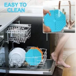 BOTC Lickimat - Voermat - Slow Feeder - 2 Stuks Lickmat + Silicone Spatulas - Blauw /Geel -Dieren Product Winkel 1200x1200 2787