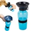 Merkloos Honden Drinkfles On The Go - Makkelijk Mee Te Nemen - Voor Op Reis Of Wandeling - 0.5L Blauw/zwart - Kado Tip !!