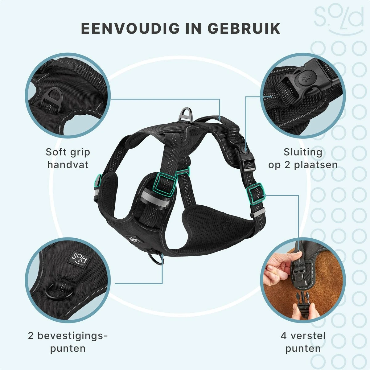 Hondentuigje - Anti-Trek Tuig - Hondenharnas - Y Tuig Hond - Reflecterend - Zwart - Maat M 2 Hondentuigje - Anti-Trek Tuig - Hondenharnas - Y Tuig Hond - Reflecterend - Zwart - Maat M - Afbeelding 2