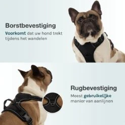 Hondentuigje Medium – Hondenharnas - Anti Trek Tuig Hond – Y Tuig – Reflecterend – Zwart – Maat M -Dieren Product Winkel 1200x1200 2867