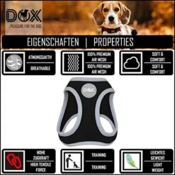 DDOXX Borstharnas Air Mesh, Step-In, Reflecterend | Vele Kleuren | Voor Kleine, Middelgrote En Middelgrote Honden | Hondenharnas Hond Kat Puppy | Kattenharnas Puppy Harnas | Zwart, M -Dieren Product Winkel 1200x1200 2892