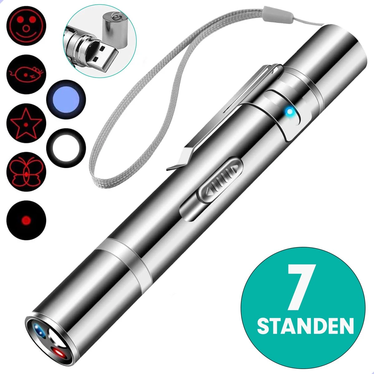Laserpen - Kattenspeeltjes - Laser - Katten Speelgoed - Kattenspeelgoed - Laserlampje Kat - Speeltjes - Pointer - Lamp - Laserlampje - USB Oplaadbaar 1 Laserpen - Kattenspeeltjes - Laser - Katten Speelgoed - Kattenspeelgoed - Laserlampje Kat - Speeltjes - Pointer - Lamp - Laserlampje - USB Oplaadbaar