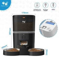 Pretty Paws QQ003 - Wifi Voermachine - Dubbele Voerbakjes - Zwart - Kat - 6L -Dieren Product Winkel 1200x1200 312
