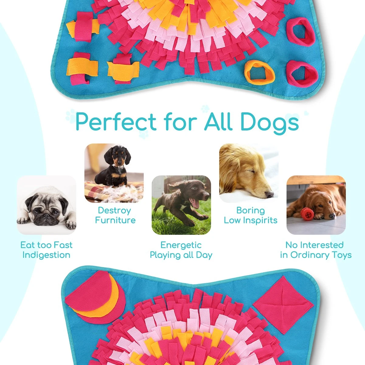 Nobleza Snuffelmat - Speelmat - Hondenspeelgoed - Fleece - Snackmat - 70 X 70 Cm 6 Nobleza Snuffelmat - Speelmat - Hondenspeelgoed - Fleece - Snackmat - 70 X 70 Cm - Afbeelding 6