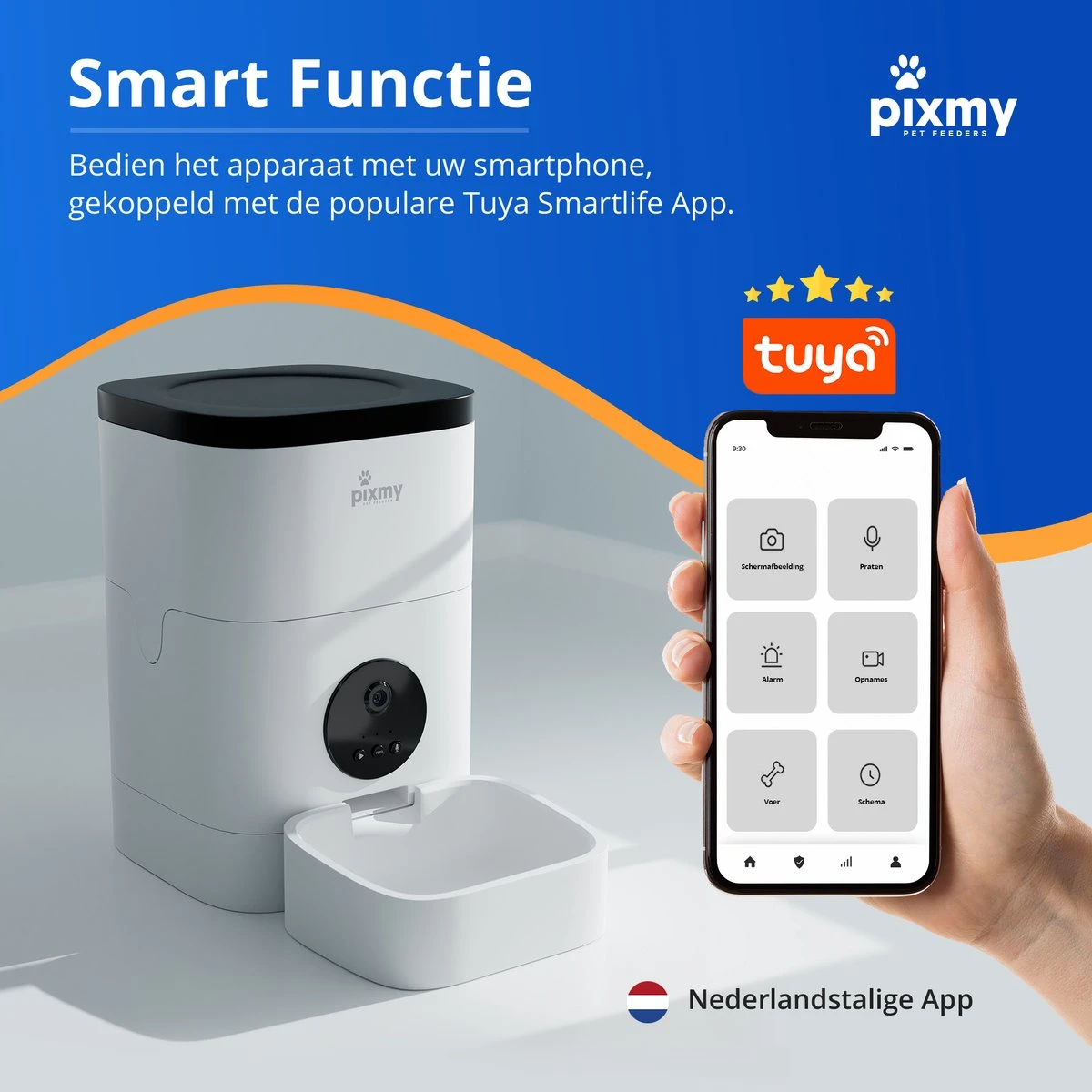 PIXMY - Automatische Voerbak Kat - 4L - Wi-Fi - Met App En Full HD Camera - Voerbak Kat 4 PIXMY - Automatische Voerbak Kat - 4L - Wi-Fi - Met App En Full HD Camera - Voerbak Kat - Afbeelding 4