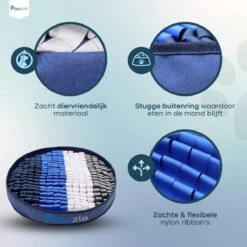 Pawzle Snuffelmat Hond - Likmat - Anti Schrokbak - Honden Speelgoed Intelligentie - Puppy - Inclusief Speelbal - 50x50cm - Blauw -Dieren Product Winkel 1200x1200 3177