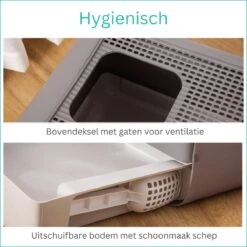 Kattenbak - 2 Uitgangen - Kattentoilet - Uitschuifbare Bodem - Met Schepje - Grijs 53 X 40 X 40 Cm -Dieren Product Winkel 1200x1200 347