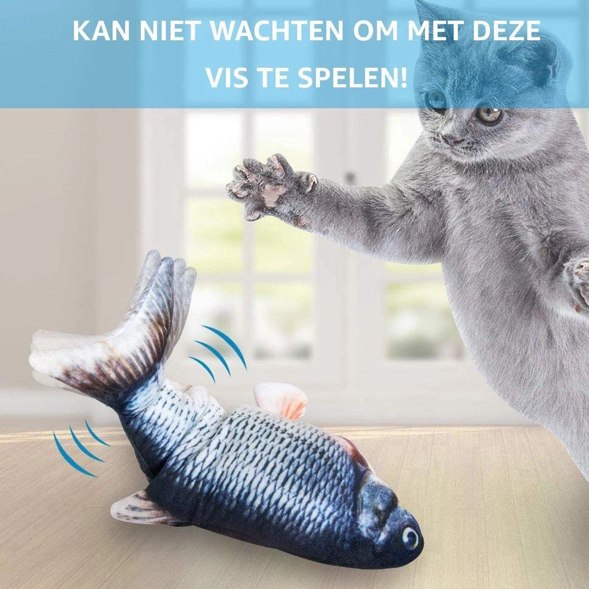 TwinQ Dansende Vis - Bewegende Vis Met Kattenkruid - Kattenspeeltjes - USB Oplaadbaar - Speelgoed Voor Katten - Incl. Kattenlampje 7 TwinQ Dansende Vis - Bewegende Vis Met Kattenkruid - Kattenspeeltjes - USB Oplaadbaar - Speelgoed Voor Katten - Incl. Kattenlampje - Afbeelding 7