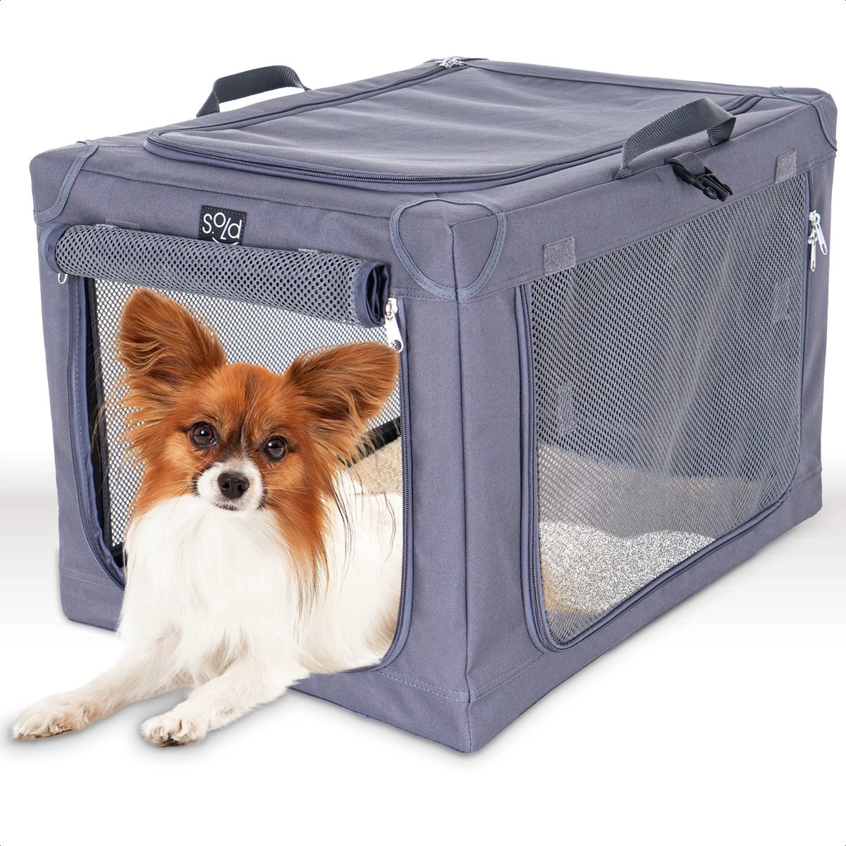 Hondenbench Opvouwbaar - Autobench Hond - Reisbench - Transportbox - Max Gewicht Hond 12 Kg - Grijs - 61x46x43 Cm 1 Hondenbench Opvouwbaar - Autobench Hond - Reisbench - Transportbox - Max Gewicht Hond 12 Kg - Grijs - 61x46x43 Cm